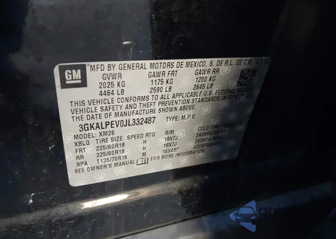 2018 GMC Terrain Slt z USA, uszkodzony, nr VIN 3GKALPEV0JL332487